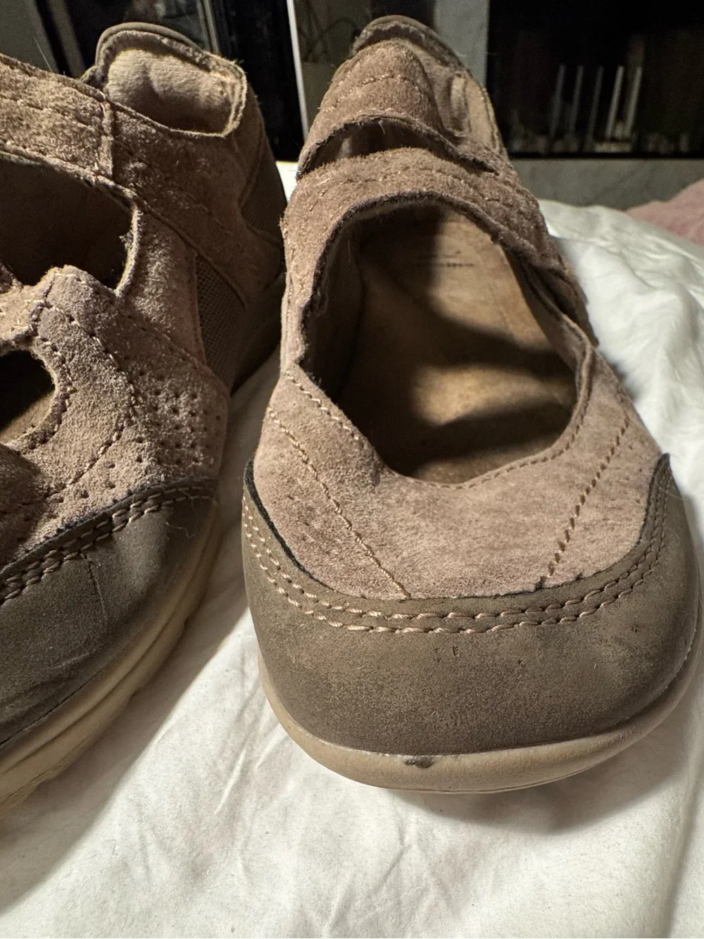 Earth Origins Taupe Leather Mary Jane Comfort Shoes Women’s 8.5